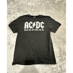 ACDC T-shirt Mens Large Black Short Sleeve Back In‎ Black Crew Neck EUC